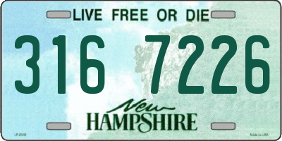 NH license plate 3167226