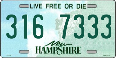 NH license plate 3167333