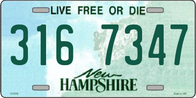 NH license plate 3167347