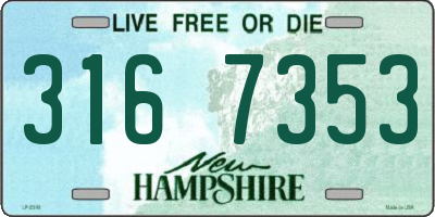 NH license plate 3167353