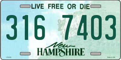 NH license plate 3167403
