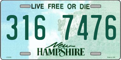 NH license plate 3167476