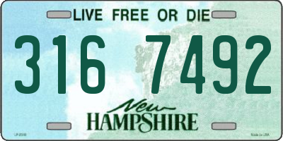 NH license plate 3167492