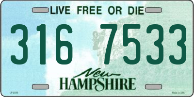 NH license plate 3167533