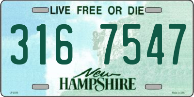 NH license plate 3167547