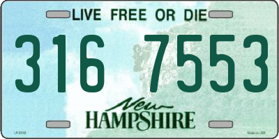 NH license plate 3167553