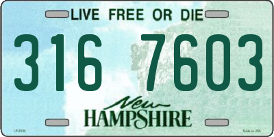 NH license plate 3167603