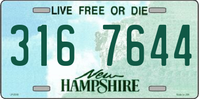 NH license plate 3167644