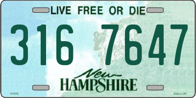 NH license plate 3167647