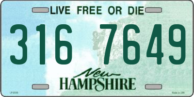 NH license plate 3167649