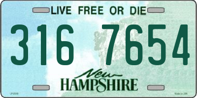 NH license plate 3167654