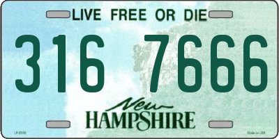 NH license plate 3167666