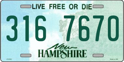 NH license plate 3167670