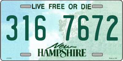 NH license plate 3167672