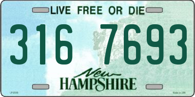 NH license plate 3167693