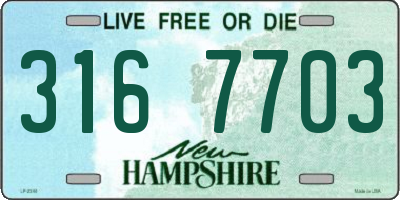 NH license plate 3167703