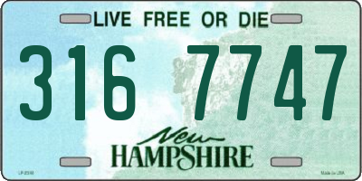 NH license plate 3167747
