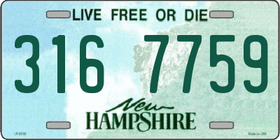NH license plate 3167759
