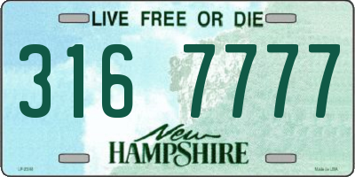 NH license plate 3167777