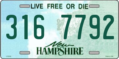 NH license plate 3167792