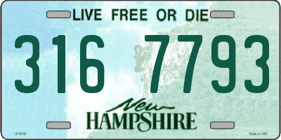NH license plate 3167793