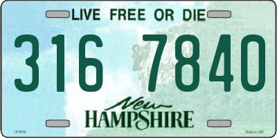 NH license plate 3167840