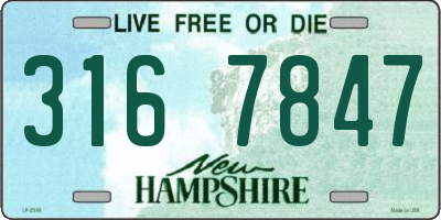 NH license plate 3167847