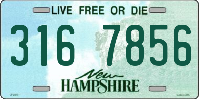 NH license plate 3167856