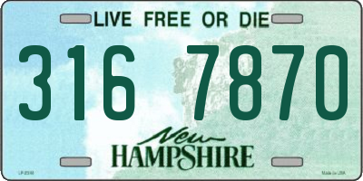 NH license plate 3167870