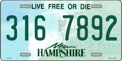 NH license plate 3167892