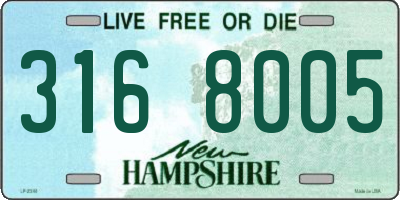 NH license plate 3168005