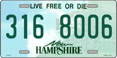 NH license plate 3168006