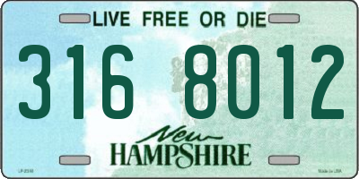 NH license plate 3168012