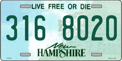 NH license plate 3168020