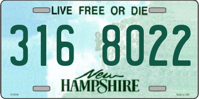 NH license plate 3168022