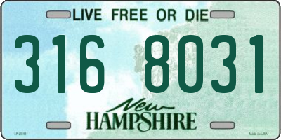 NH license plate 3168031