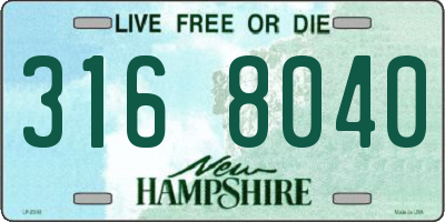NH license plate 3168040