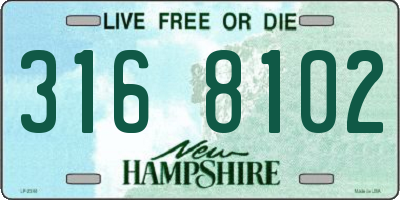 NH license plate 3168102