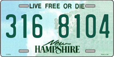 NH license plate 3168104