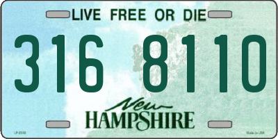 NH license plate 3168110
