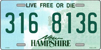 NH license plate 3168136