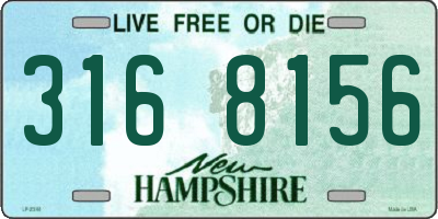 NH license plate 3168156