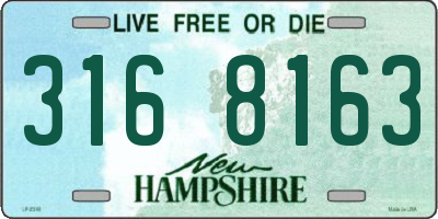 NH license plate 3168163