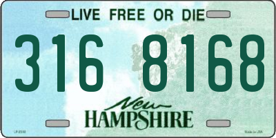 NH license plate 3168168