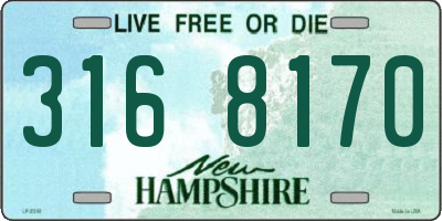 NH license plate 3168170