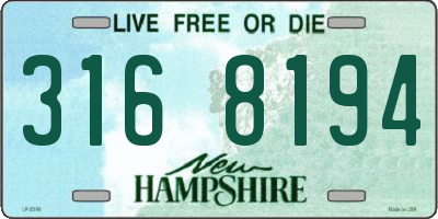 NH license plate 3168194