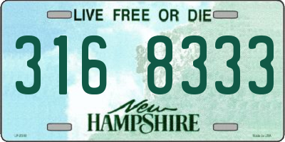 NH license plate 3168333