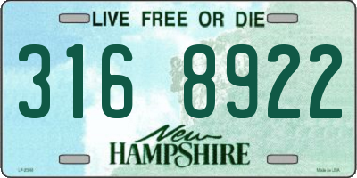 NH license plate 3168922