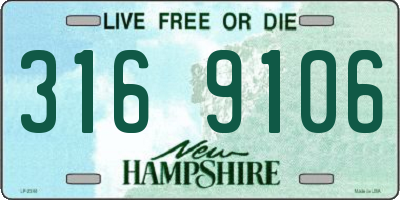 NH license plate 3169106