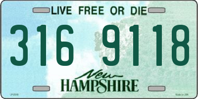 NH license plate 3169118